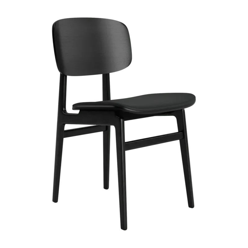 Chaise en chêne noir et rembourrage en cuir noir NY11 - NORR11 - The Cool Republic