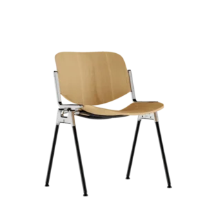 Chaise en hêtre plaqué et acier chromé DSC 106 - Anonima Castelli - The Cool Republic