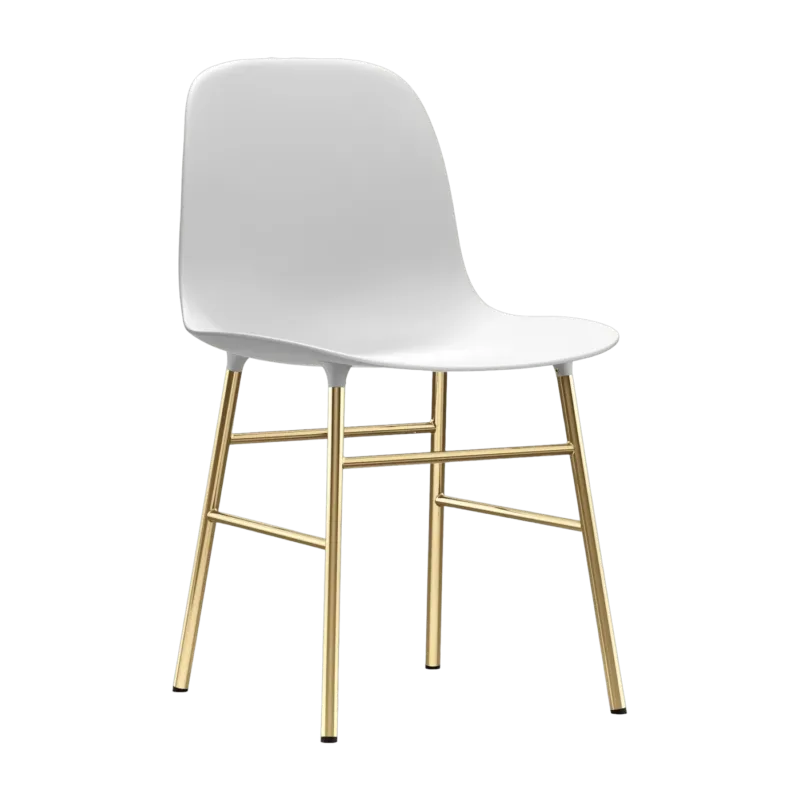 Chaise en laiton et pp blanc Form - Normann Copenhagen - The Cool Republic