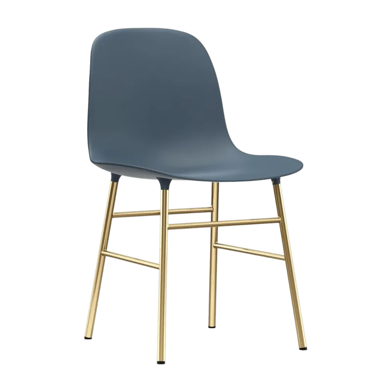 Chaise en laiton et pp bleu Form - Normann Copenhagen - The Cool Republic
