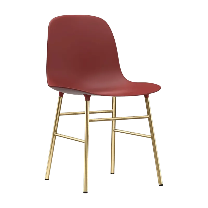 Chaise en laiton et pp rouge Form - Normann Copenhagen - The Cool Republic