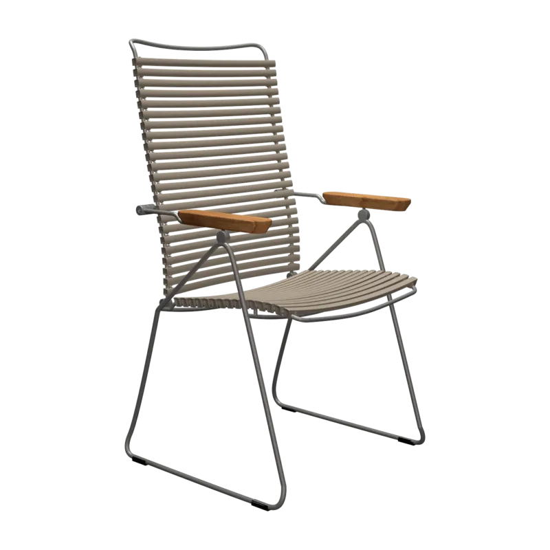 Chaise en métal et plastique beige avec accoudoirs 106,5x58,5cm Click - Houe - The Cool Republic
