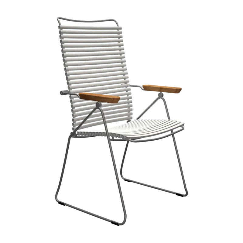 Chaise en métal et plastique blanc avec accoudoirs 106,5x58,5cm Click - Houe - The Cool Republic