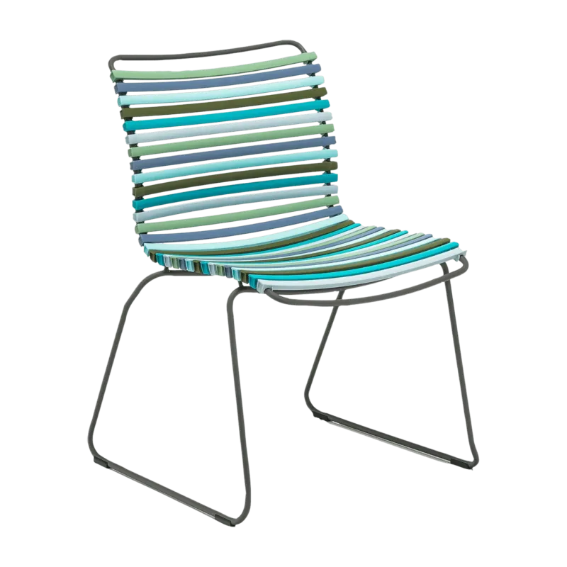 Chaise en métal et plastique bleu et vert multicolore CLICK - Houe - The Cool Republic