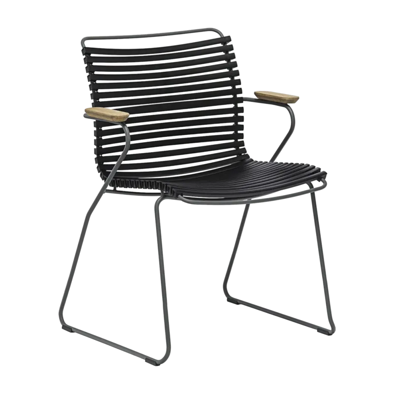 Chaise en métal et plastique noir avec accoudoirs CLICK - Houe - The Cool Republic