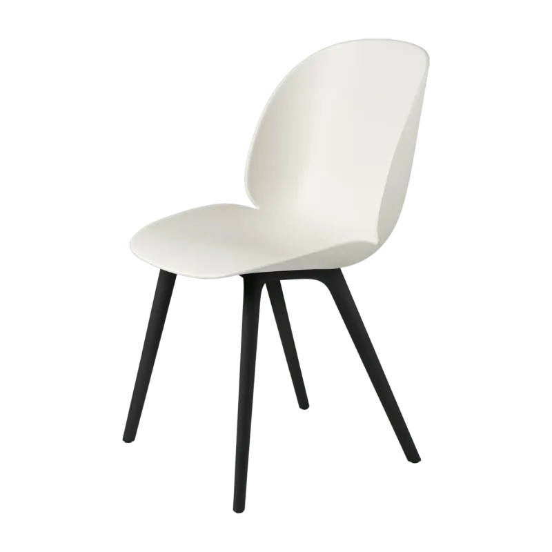 Chaise en plastique blanc et base noire Beetle - Gubi - The Cool Republic