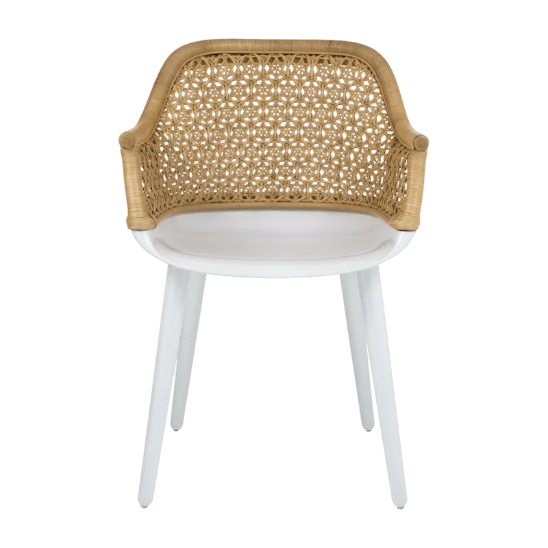 Chaise en polycarbonate blanc et osier Cyborg Elegant - Magis - The Cool Republic