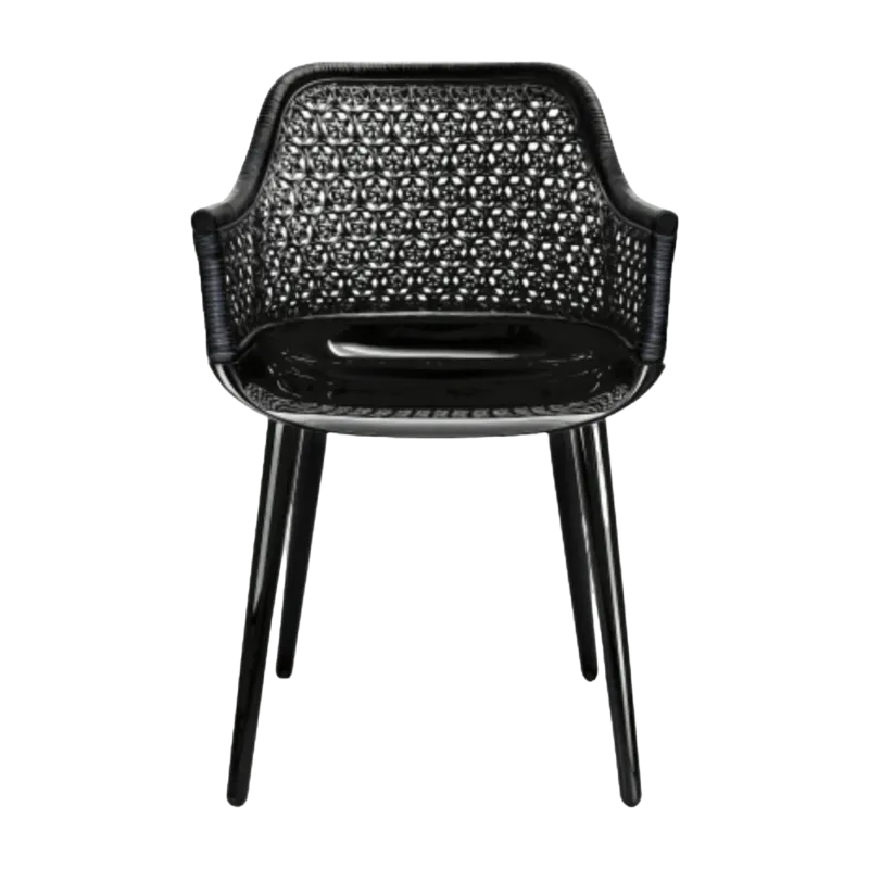 Chaise en polycarbonate et osier noir Cyborg Elegant - Magis - The Cool Republic
