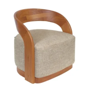 Chaise en tissu beige et bois mindi 72x77cm Nala - Versmissen - The Cool Republic