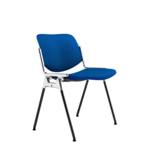Chaise en tissu bleu et acier chromé DSC 106 - Anonima Castelli - The Cool Republic