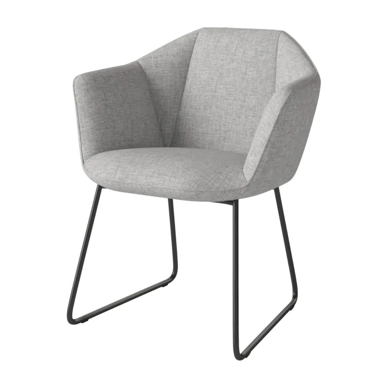 Chaise en tissu gris clair Kimono - Bolia - The Cool Republic