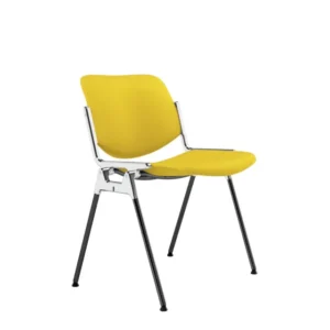 Chaise en tissu jaune et acier chromé DSC 106 - Anonima Castelli - The Cool Republic