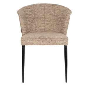 Chaise en tissu marron et métal noir Georgia - Dutchbone - The Cool Republic