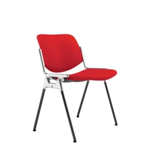 Chaise en tissu rouge et acier chromé DSC 106 - Anonima Castelli - The Cool Republic