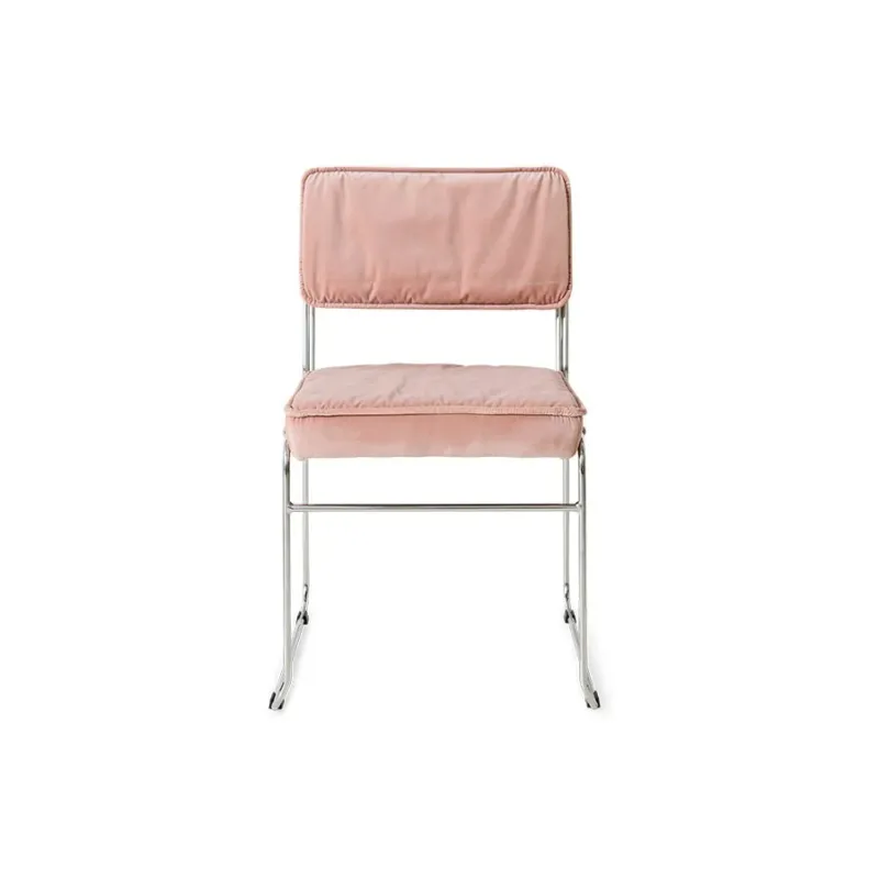 Chaise en velours rose et acier chromé Endless - HKLiving - The Cool Republic