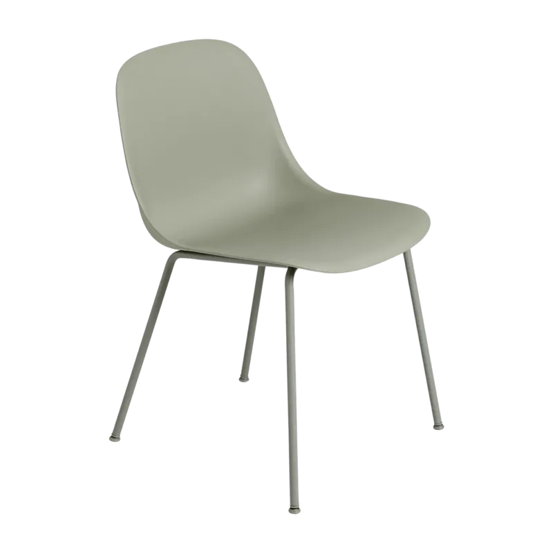Chaise gris vert piétement tubes Fiber - Muuto - The Cool Republic