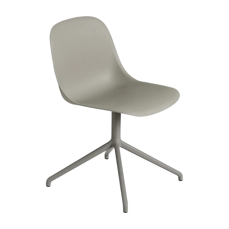 Chaise grise piétement pivot Fiber - Muuto - The Cool Republic