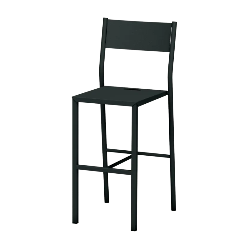 Chaise haute en acier mat anthracite 99 cm Take - Matière Grise - The Cool Republic