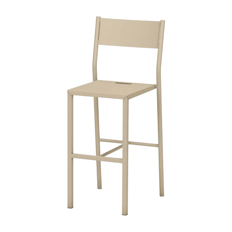 Chaise haute en acier mat crème 99 cm Take - Matière Grise - The Cool Republic