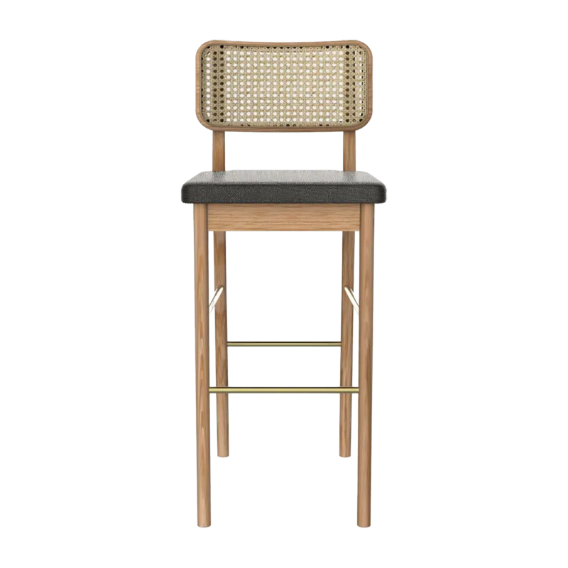 Chaise haute gris caviar en chêne naturel Cannage - RED Edition - The Cool Republic