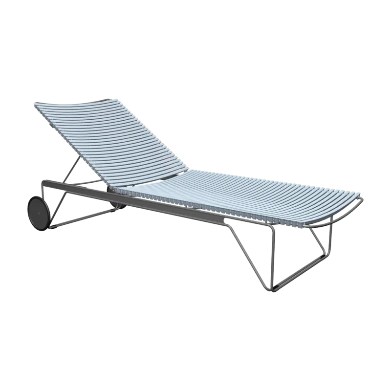 Chaise longue ajustable en métal et plastique bleu Click - Houe - The Cool Republic