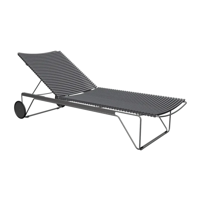 Chaise longue ajustable en métal et plastique gris Click - Houe - The Cool Republic