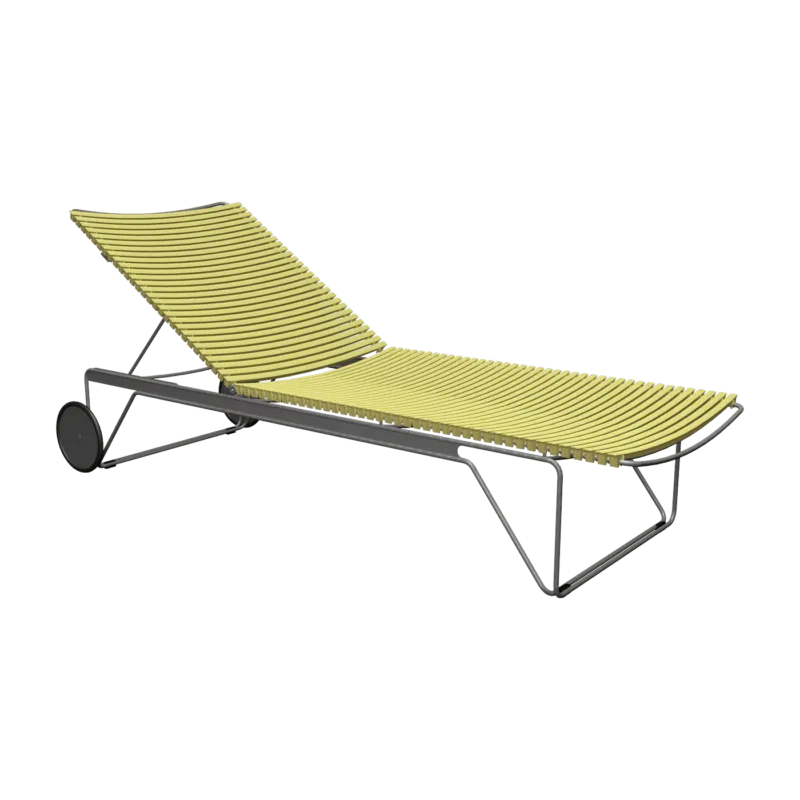Chaise longue ajustable en métal et plastique jaune Click - Houe - The Cool Republic