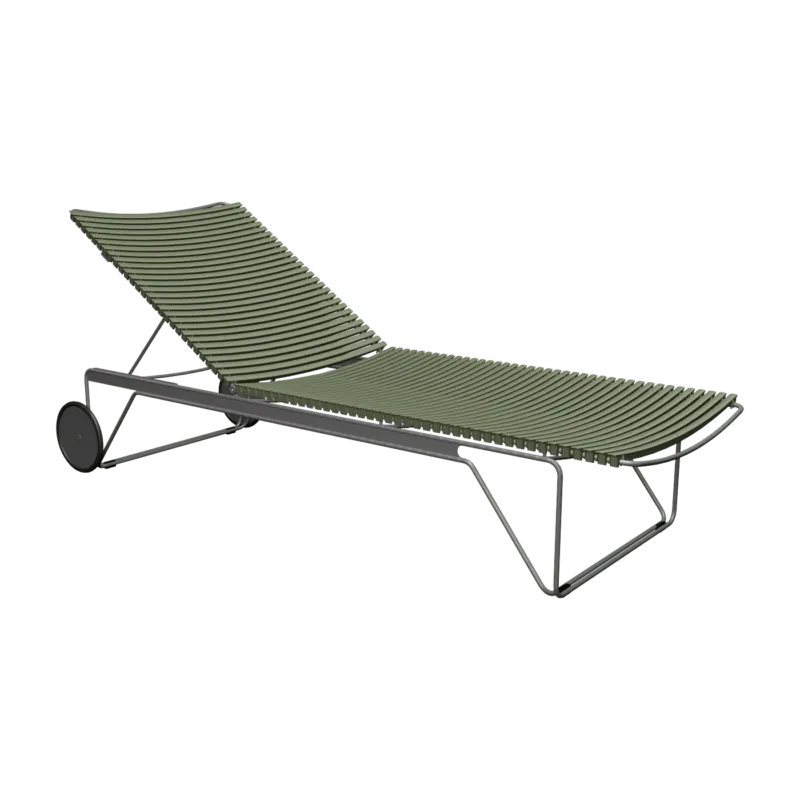 Chaise longue ajustable en métal et plastique vert Click - Houe - The Cool Republic