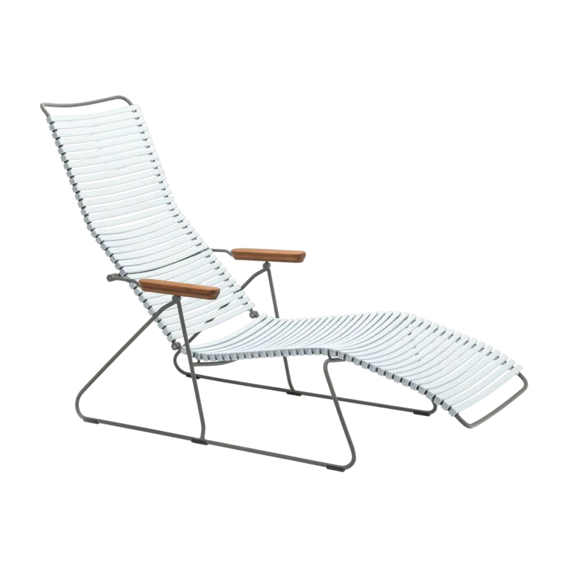 Chaise longue en métal et plastique et plastique bleu clair CLICK - Houe - The Cool Republic