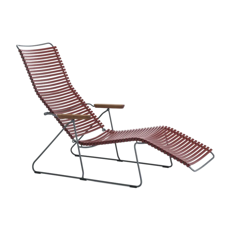 Chaise longue en métal et plastique et plastique rouge Paprika CLICK - Houe - The Cool Republic