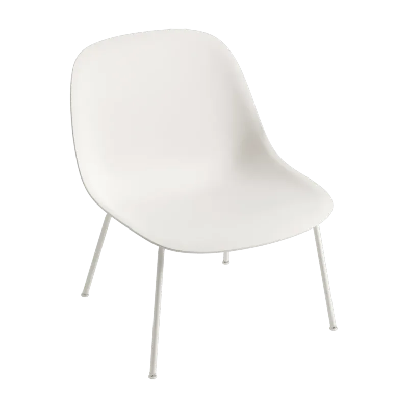 Chaise lounge blanche piétement tubes Fiber - Muuto - The Cool Republic