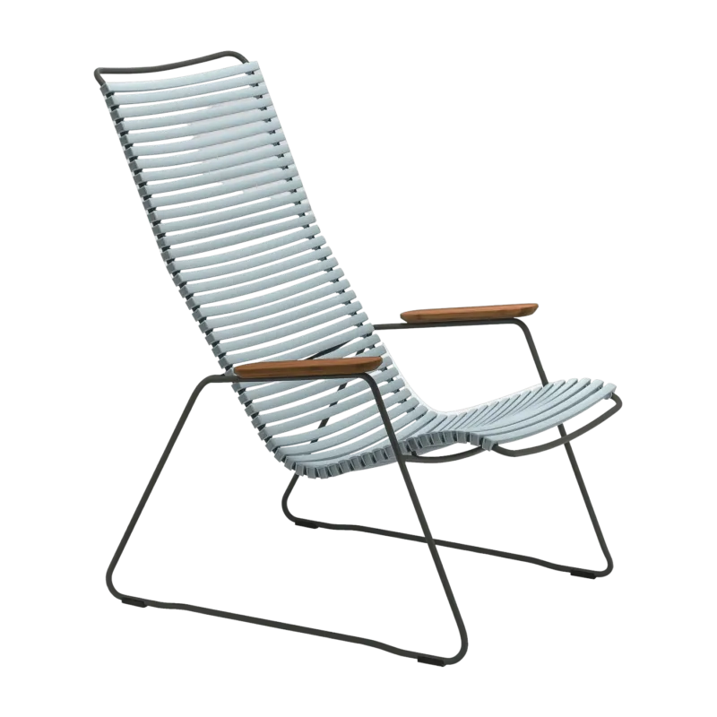 Chaise lounge en métal et plastique bleu clair CLICK - Houe - The Cool Republic