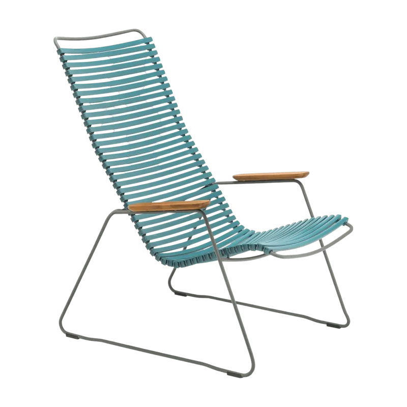 Chaise lounge en métal et plastique bleu pétrole CLICK - Houe - The Cool Republic