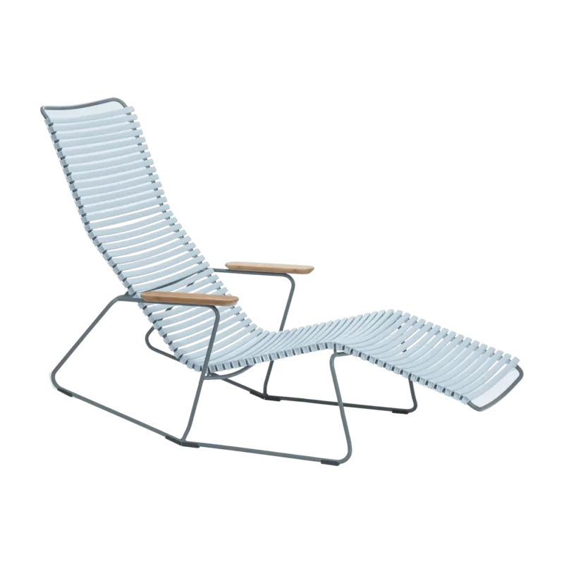 Chaise lounge modulable en métal et plastique bleu clair CLICK - Houe - The Cool Republic