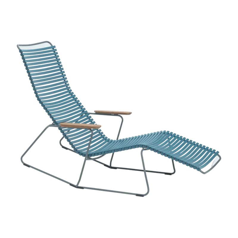 Chaise lounge modulable en métal et plastique bleu pétrole CLICK - Houe - The Cool Republic