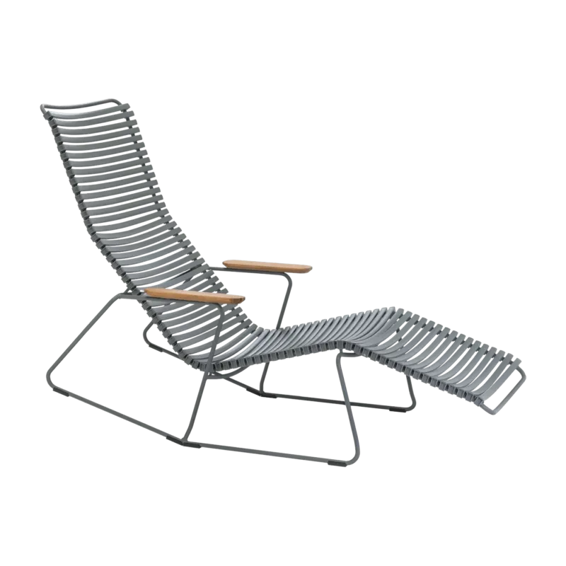 Chaise lounge modulable en métal et plastique gris foncé CLICK - Houe - The Cool Republic
