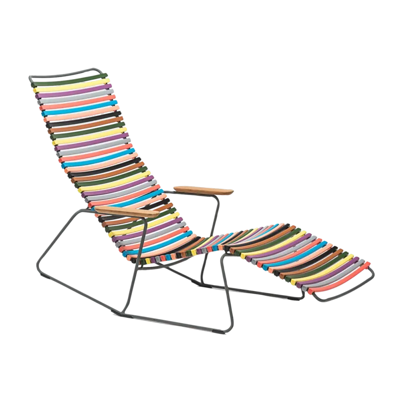 Chaise lounge modulable en métal et plastique multicolore CLICK - Houe - The Cool Republic