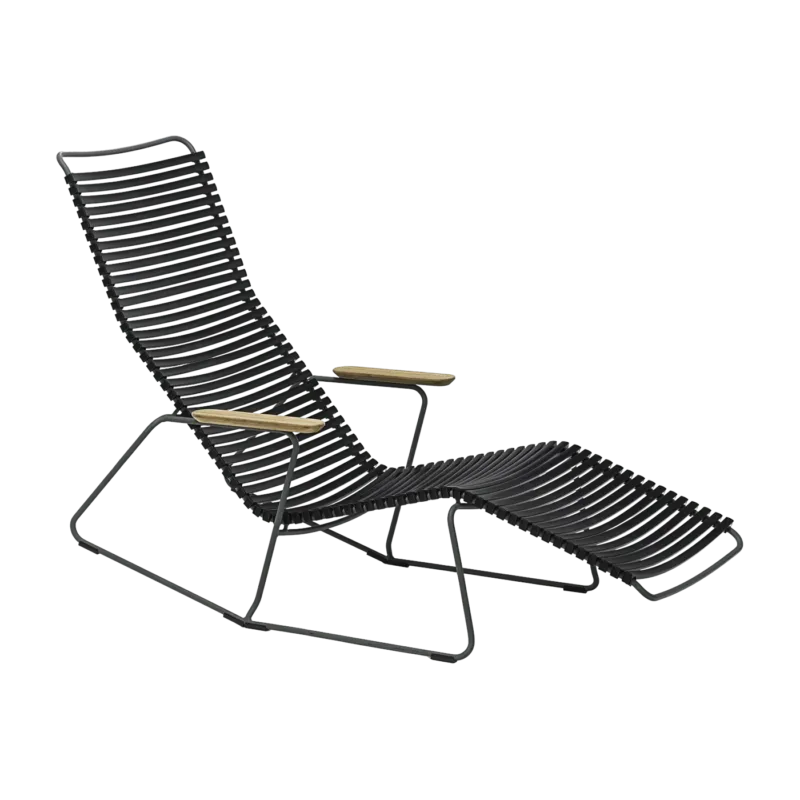 Chaise lounge modulable en métal et plastique noir CLICK - Houe - The Cool Republic