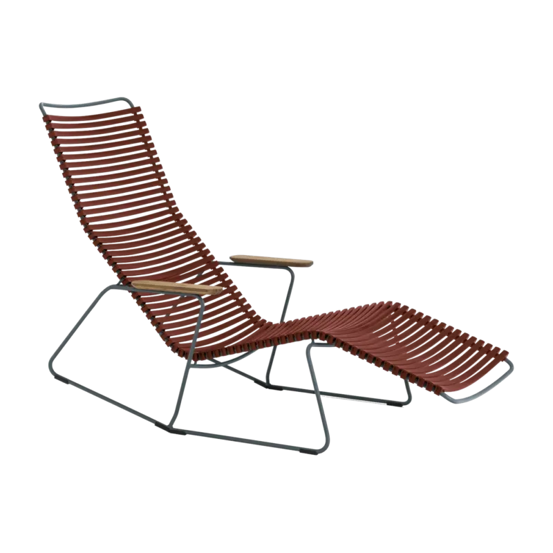 Chaise lounge modulable en métal et plastique rouge Paprika CLICK - Houe - The Cool Republic