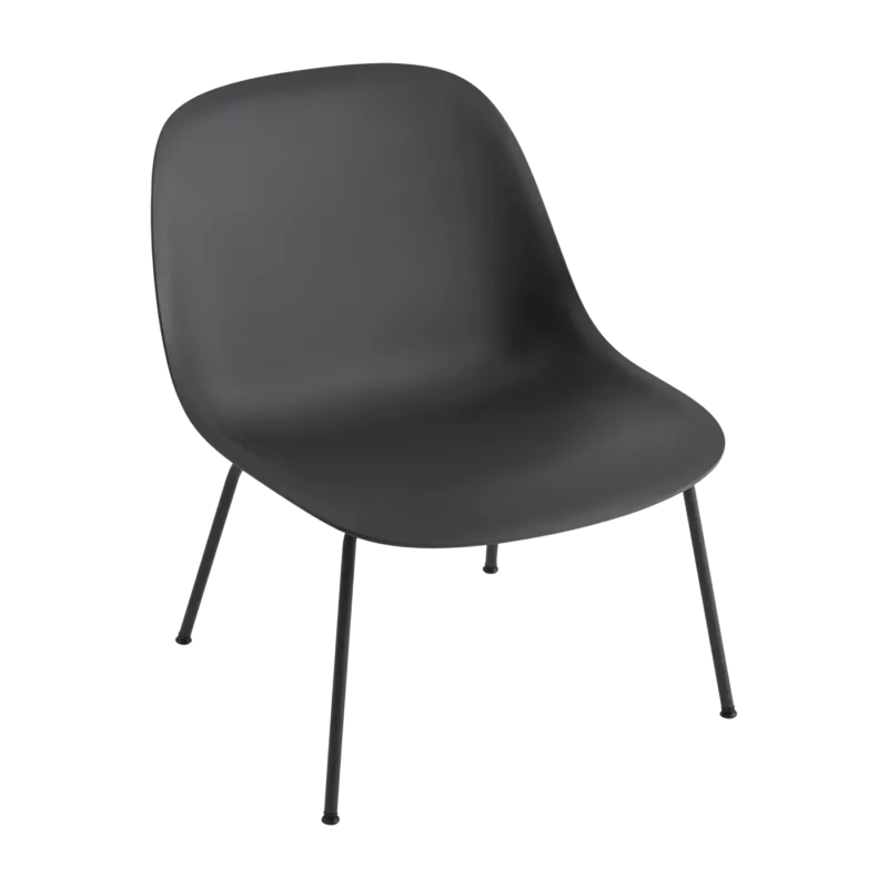 Chaise lounge noire piétement tubes Fiber - Muuto - The Cool Republic