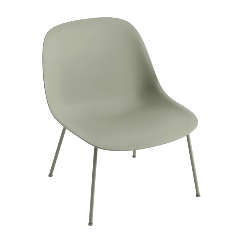 Chaise lounge verte piétement tubes Fiber - Muuto - The Cool Republic
