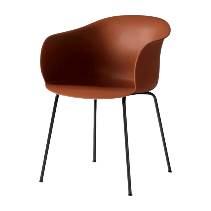 Chaise marron piétement noir JH28 Elefy - &tradition - The Cool Republic