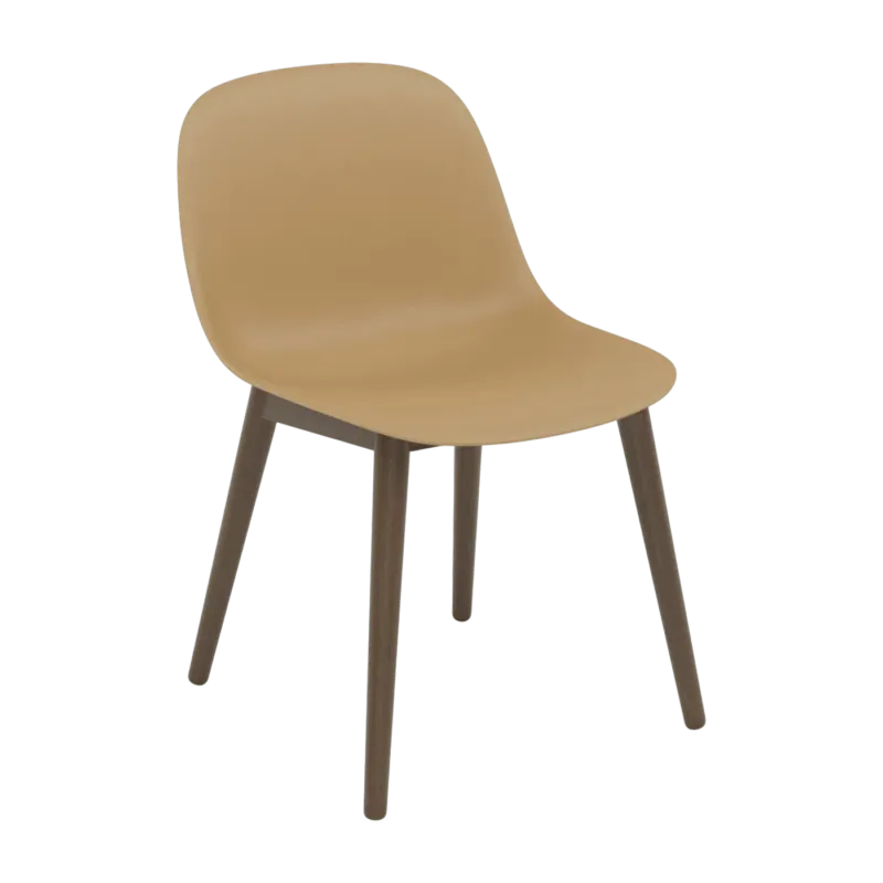 Chaise ochre piétement en chêne marron Fiber - Muuto - The Cool Republic