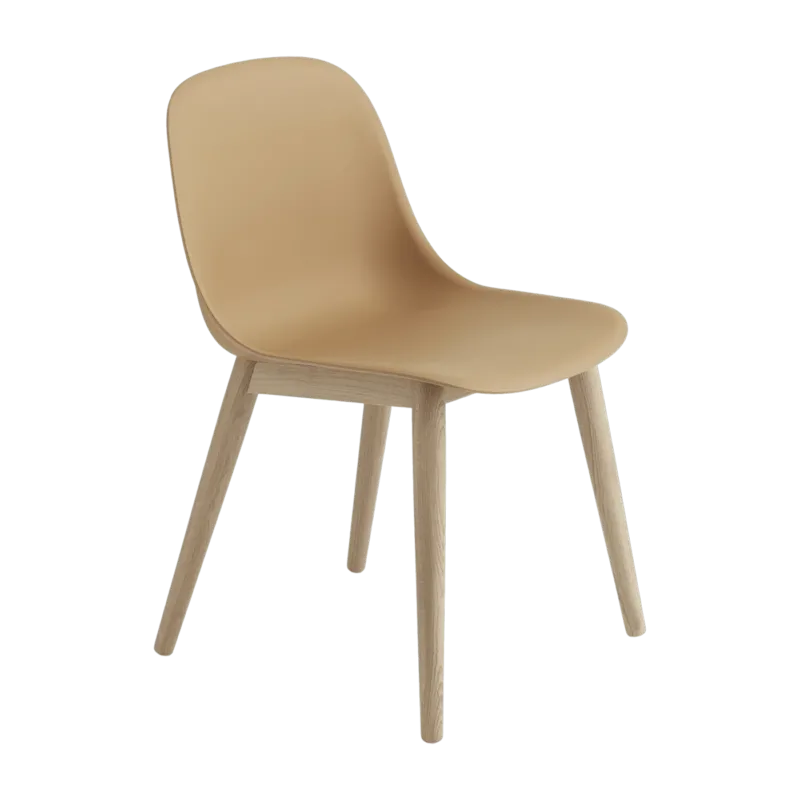 Chaise ocre piétement en chêne Fiber - Muuto - The Cool Republic