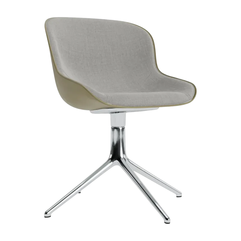 Chaise pivotante 4 pieds en aluminium et pp avec tissu olive Hyg - Normann Copenhagen - The Cool Republic