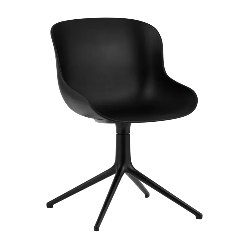 Chaise pivotante 4 pieds en aluminium noir et pp noir Hyg - Normann Copenhagen - The Cool Republic