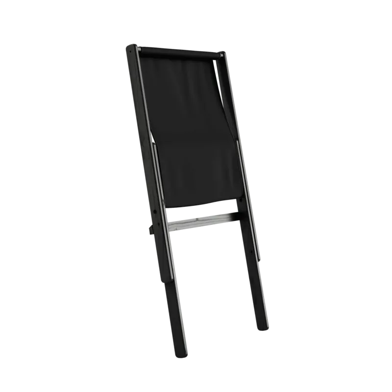 Chaise pliante en hêtre noir et matelas en coton gris foncé 65x88x75cm Boogie raw - Karup Design - The Cool Republic