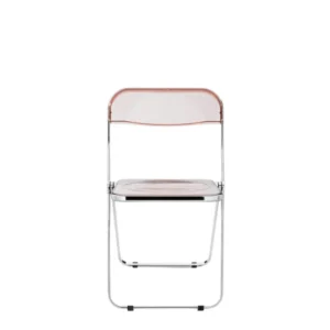 Chaise pliante rose fumé et acier chromé Plia - Anonima Castelli - The Cool Republic