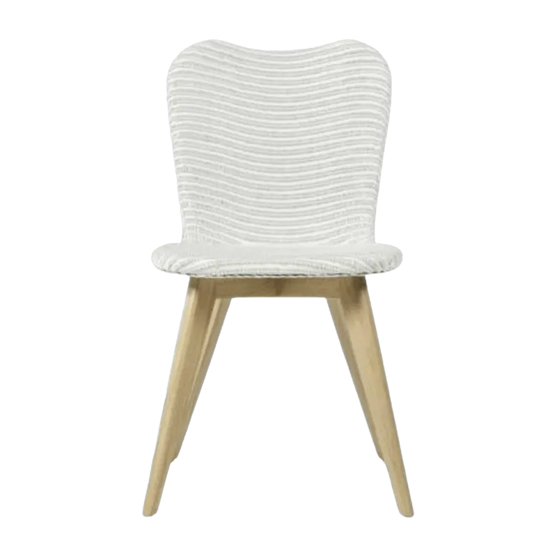 Chaise tressée blanche et piètement bois Lily - Vincent Sheppard - The Cool Republic