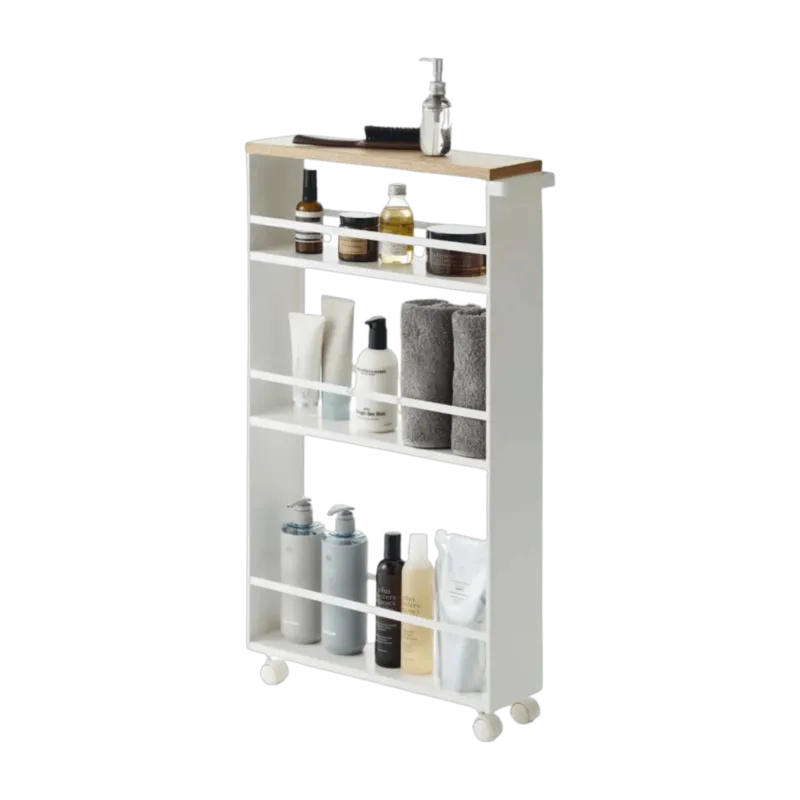 Chariot d'appoint en acier blanc Tower - Yamazaki - The Cool Republic